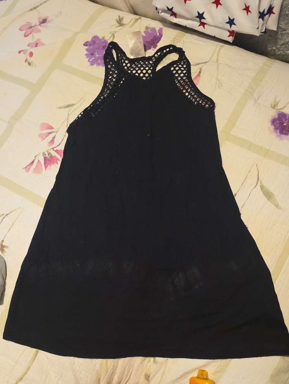 Lily Bleu Black Crochet Yoke Swim Coverup